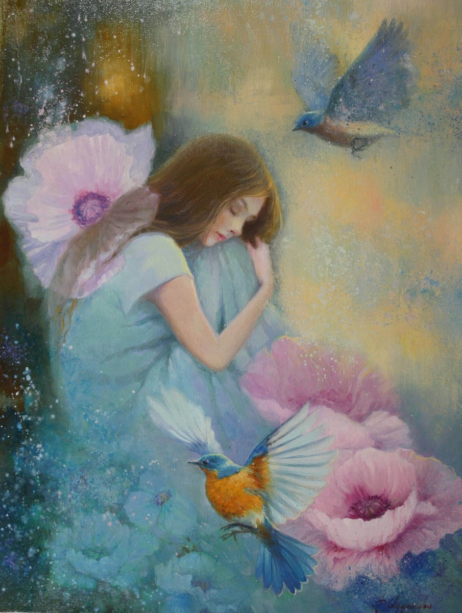 Impressionistic Portrait Oil Painting By Alexandr Dobrodiy, 20 X 26, ????? ? ?????, Original Artwork