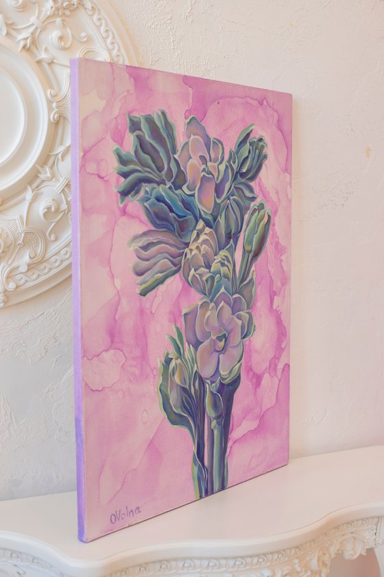 Diptych turquoise and lilac