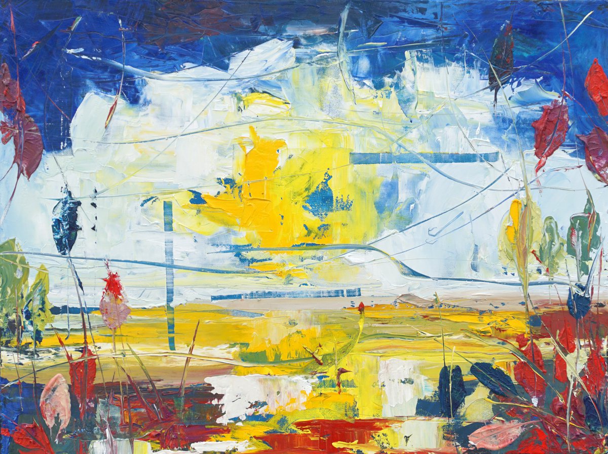 Abstract Oil Painting By Jelena B, 24 X 18, Sunset 24X18 (60X45Cm), Original Artwork