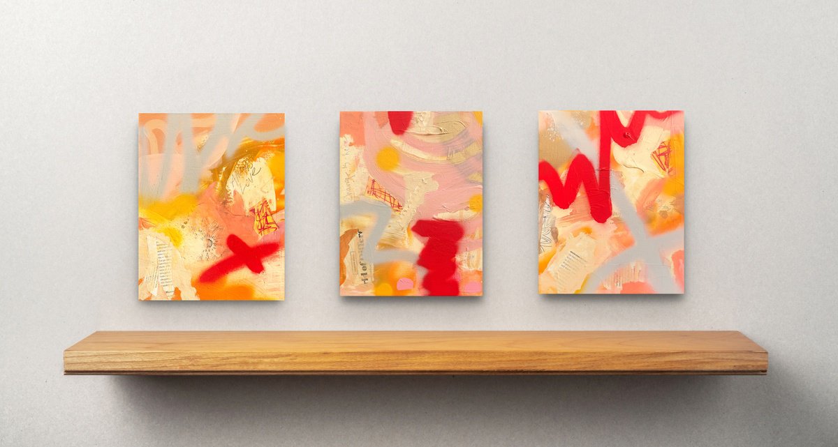 Creamcicles - Triptych Series by Amy Smith