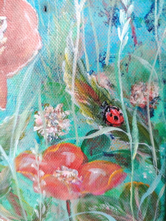 Whispering Poppy Meadow. Original.