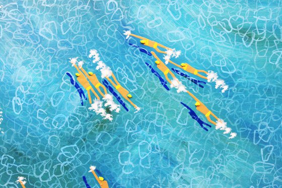 Swimmers 514 Swim with Vicky Anna Kim Adriana Stefanie Paola Manuela Olga Andy Painting by Ruben Abstract