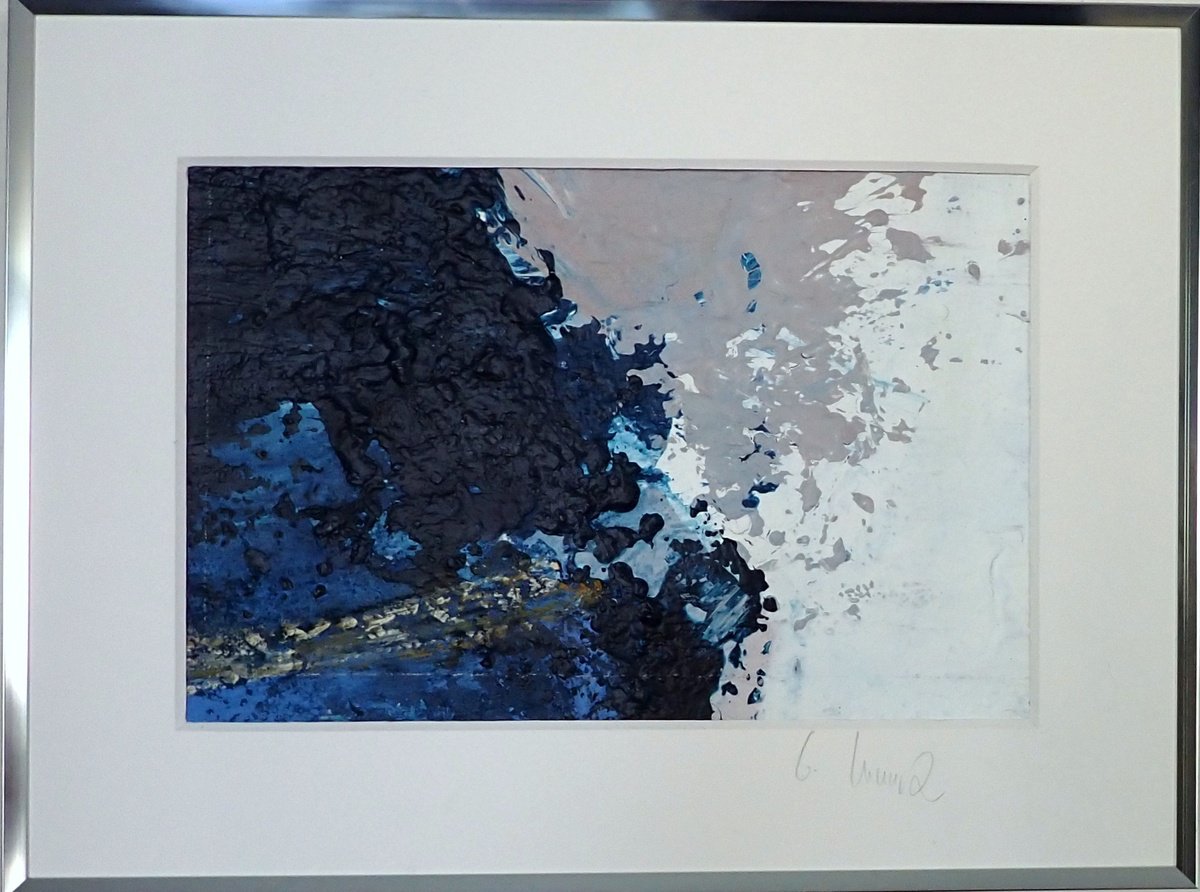 Abstract Acrylic Painting By Christa Haack, 17 X 13, Border And Horizont 2, Original Artwork