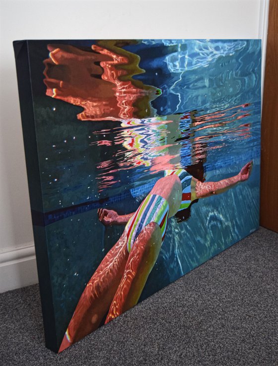 Freefall - Large Swimming Painting