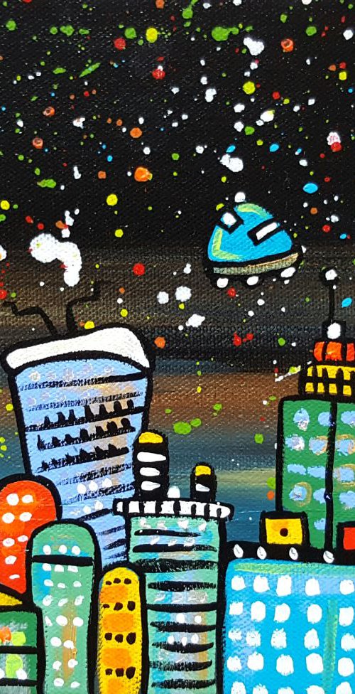 Night Sky London in Space by Maria Luisa  Azzini