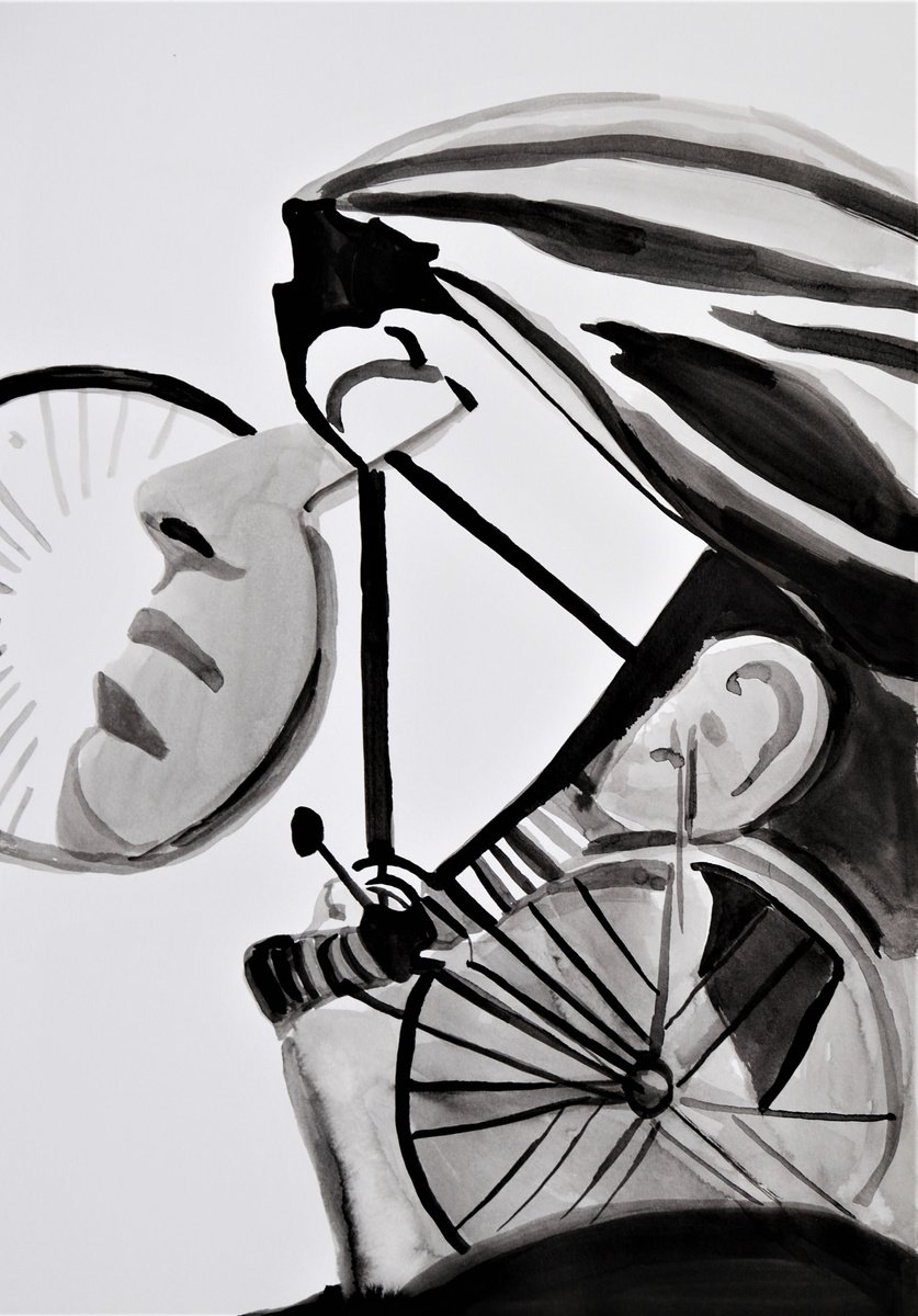 Cyclist / 49.8 x 35 cm by Alexandra Djokic