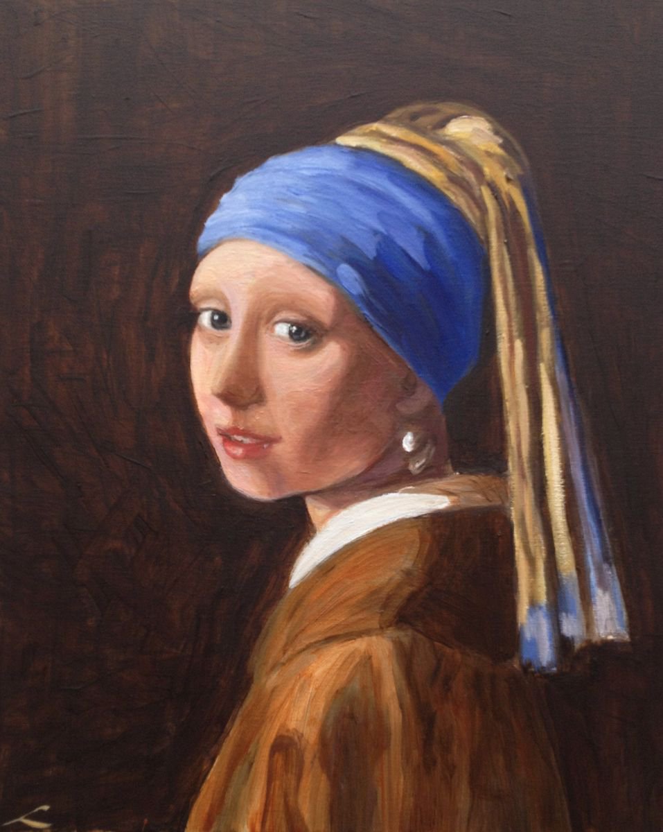 Photorealistic Oil Painting , Girl With The Perl By Elena Sokolova, 16 X 20, Artwork For Sale On Artfinder
