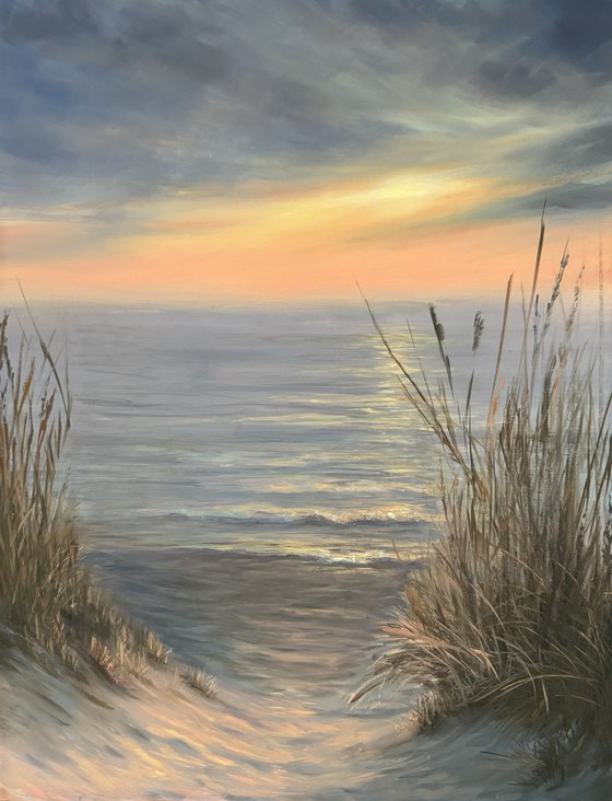 Soothing seascape oil painting