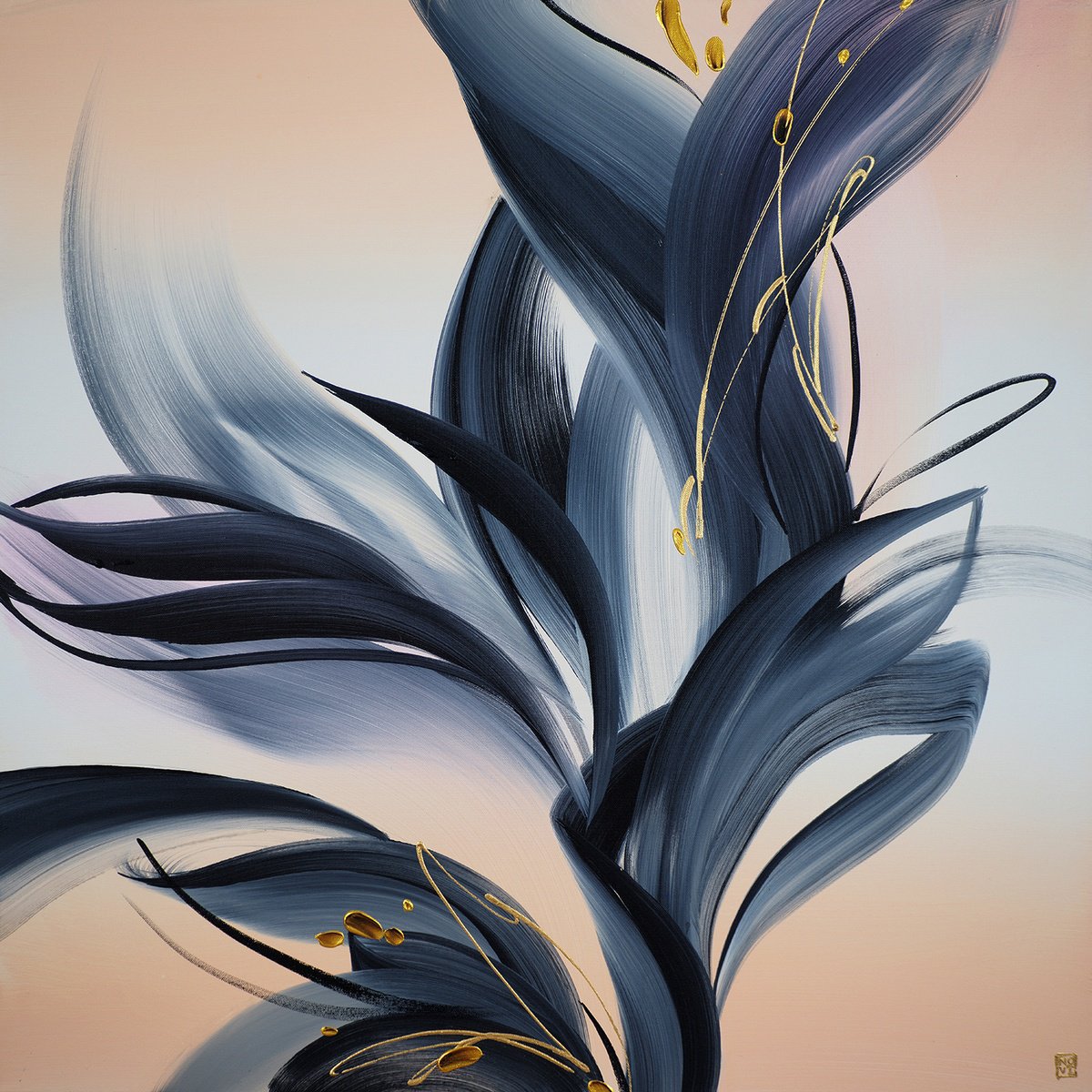 Abstract Acrylic Painting By Novi Lim, 36 X 36", Solace Iii, Original Artwork