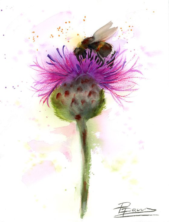 Honey bee in the flower