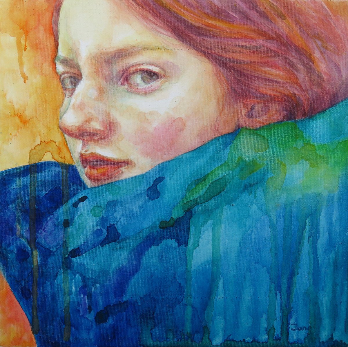 Blue scarf by Dunja Jung