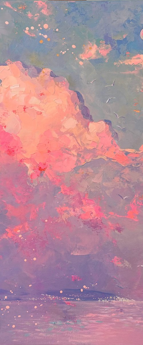 Pink Clouds of the Sicilian Sunset by Natalia Yampolskaia