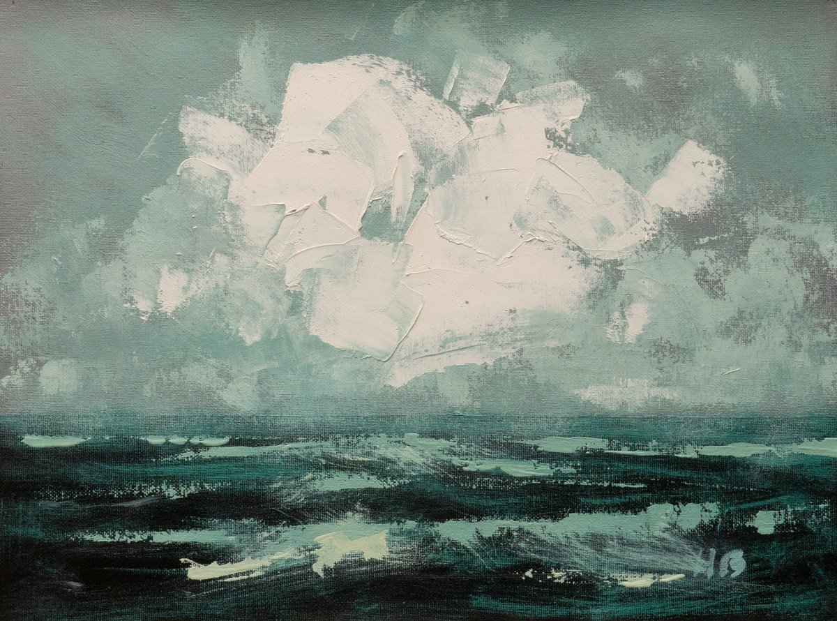 Impressionistic Landscape Oil Painting By Hal Bohner, 16 X 12, Beach Chop, Original Artwork