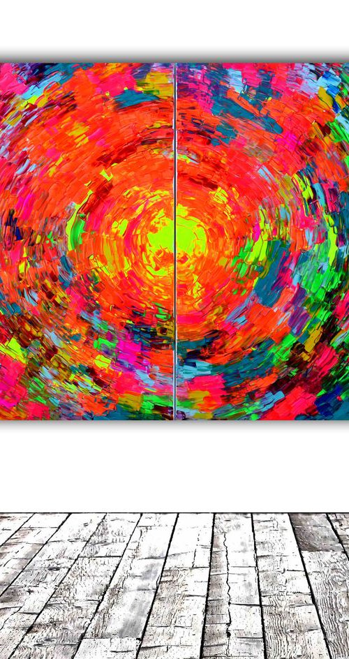 Gypsy Skirt Rounded VII - 200x100 cm - XXXL Large Modern Abstract Big Painting - Ready to Hang, Office, Hotel and Restaurant Wall Decoration by Soos Tiberiu