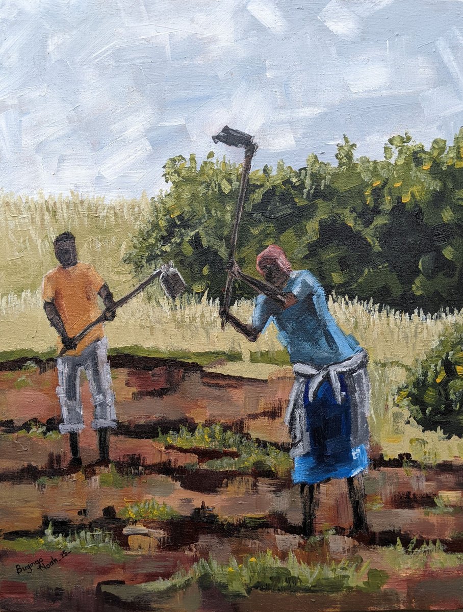  Hinga Amasaka (Grow Sorghum) By Bugingo Noah, 12 X 16, Artwork For Sale On Artfinder