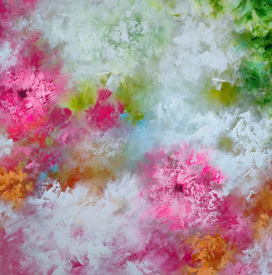 "Just Summer on my mind" from the "Colours of Summer" collection, abstract flower painting