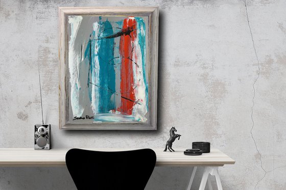 framed abstract painting za020