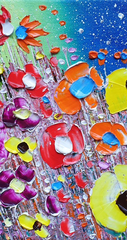 "Abstract Meadow Flowers in Love" by Phil Broad
