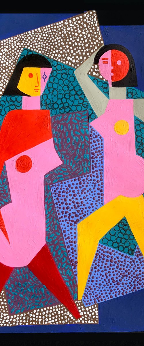 Two Cubist Women by Koola Adams
