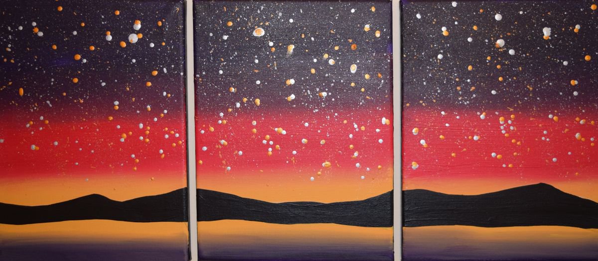 Abstract Landscape Acrylic Painting By Stuart Wright, 48 X 20", Rainbow Mountains, Original Artwork