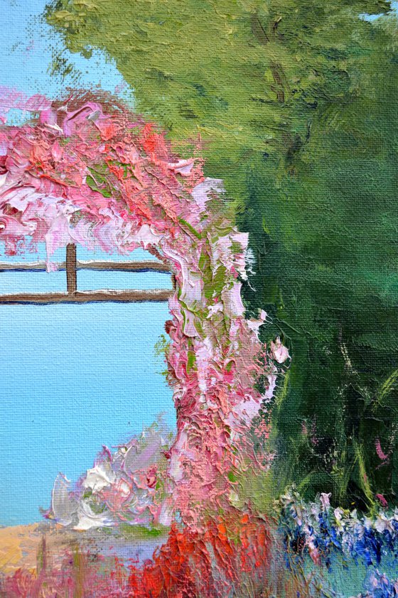 Blooming arch by the sea 70x50