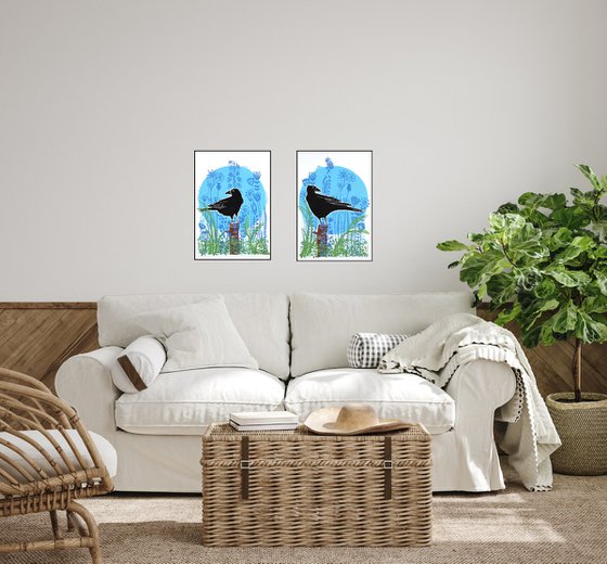Crows wedding, print set