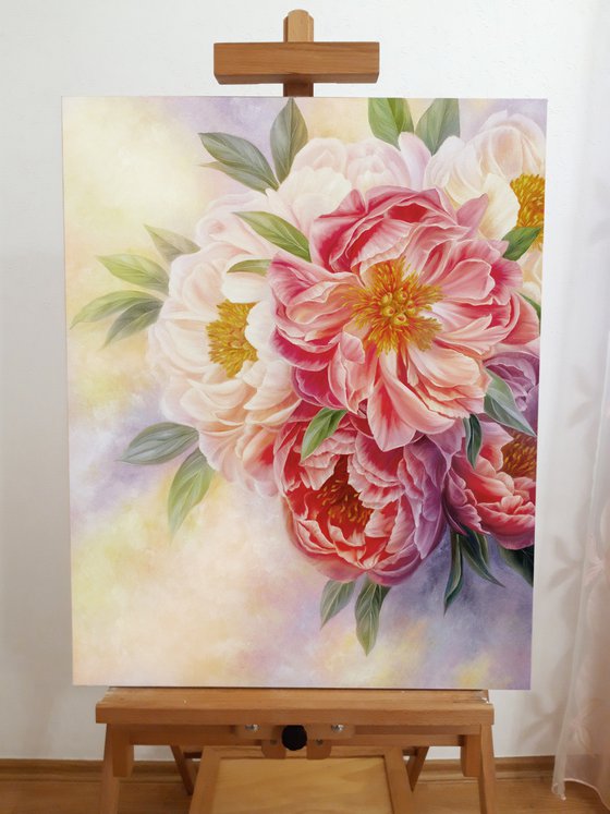 "Peonies mood", pink flowers