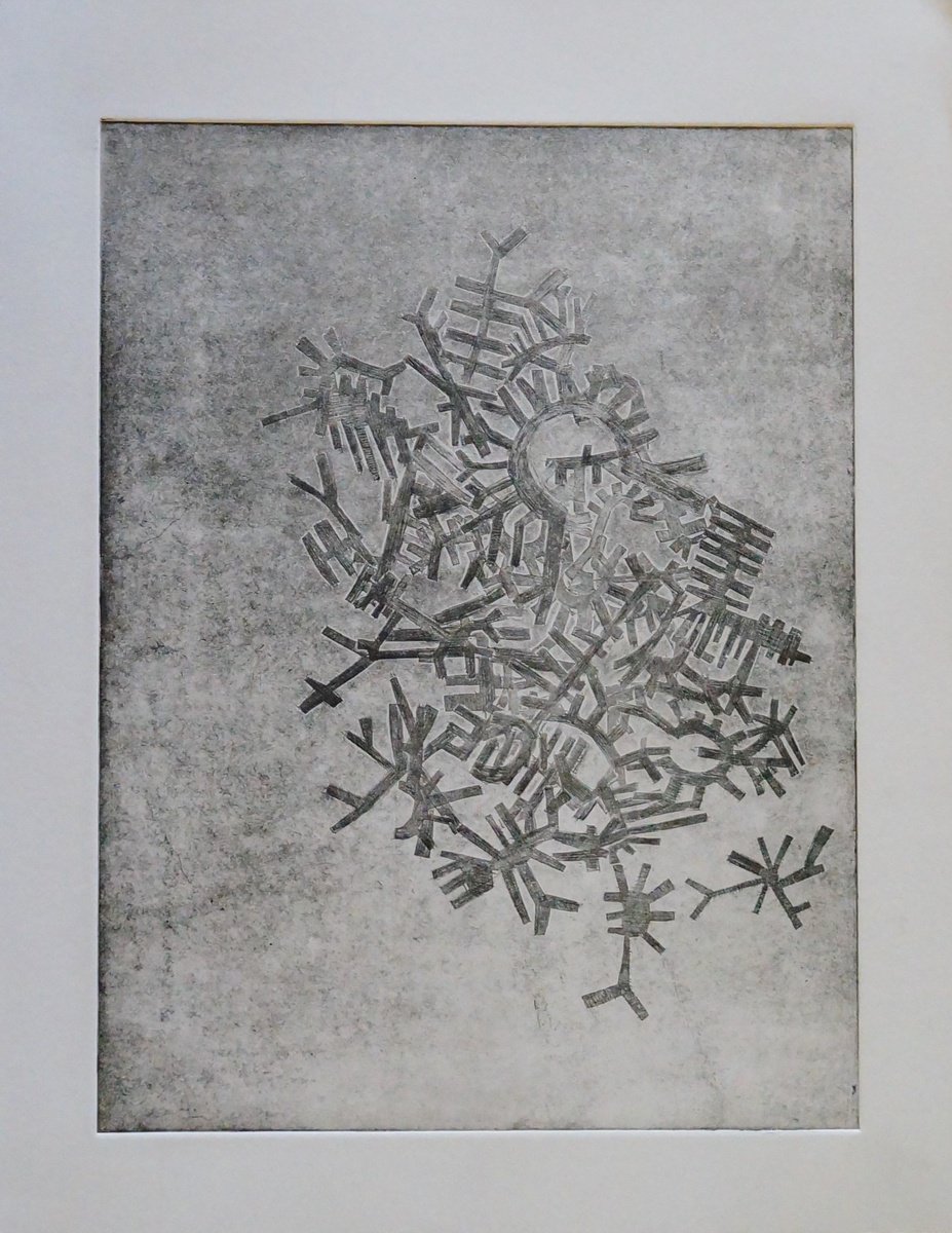 Geometric Abstract Etchings & Engravings By Anna Jannack, 11 X 15, Etched Shapes I, Original Artwork
