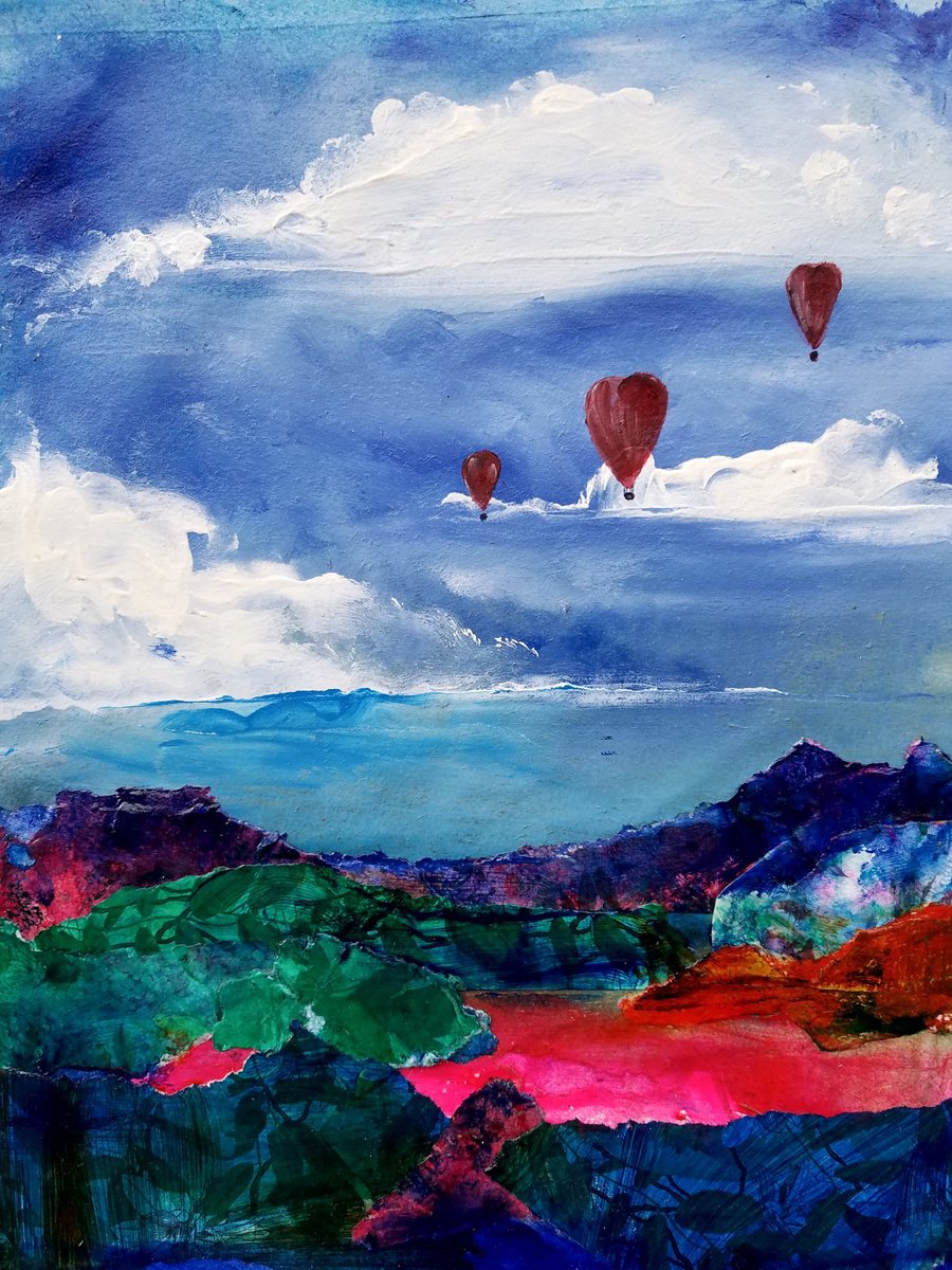 Balloons in flight #5 Tropical by Kevin Blake