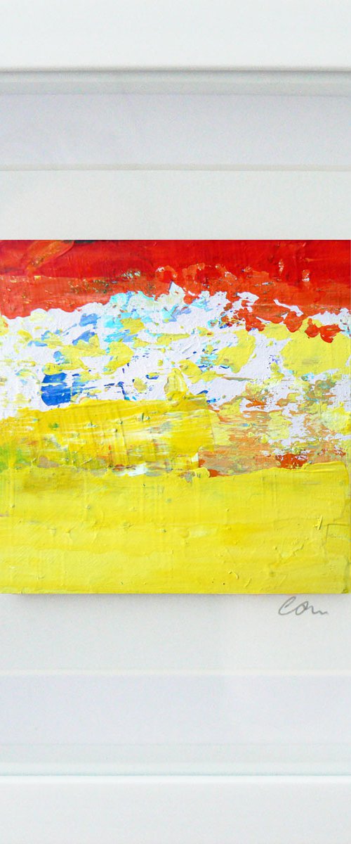 Framed ready to hang mini original abstract #262 by Carolynne Coulson
