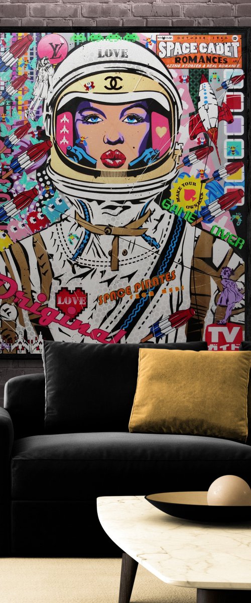 Cadet Monroe 120cm x 150cm Space Cadet Textured Urban Pop Art by Franko