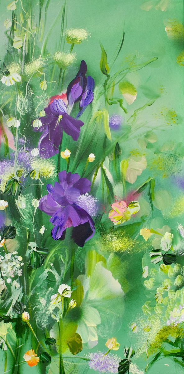 Acrylic painting Jardin-?19,7 x 39,4 inches by Anastassia Skopp