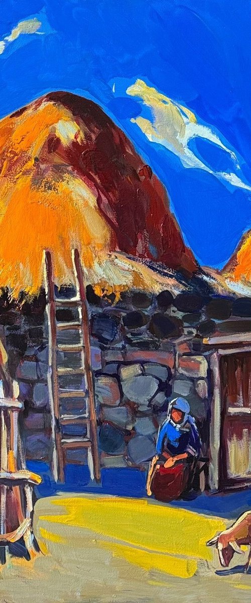 Sunlit Highland Homestead by Mher Chatinyan