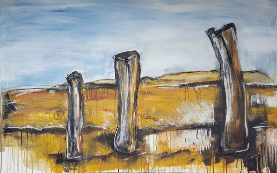 Sluice At The Sea - Large Landscape Painting XL 135 x 85 cm