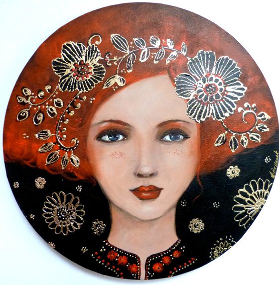 Loulou 30 cm round canvas.