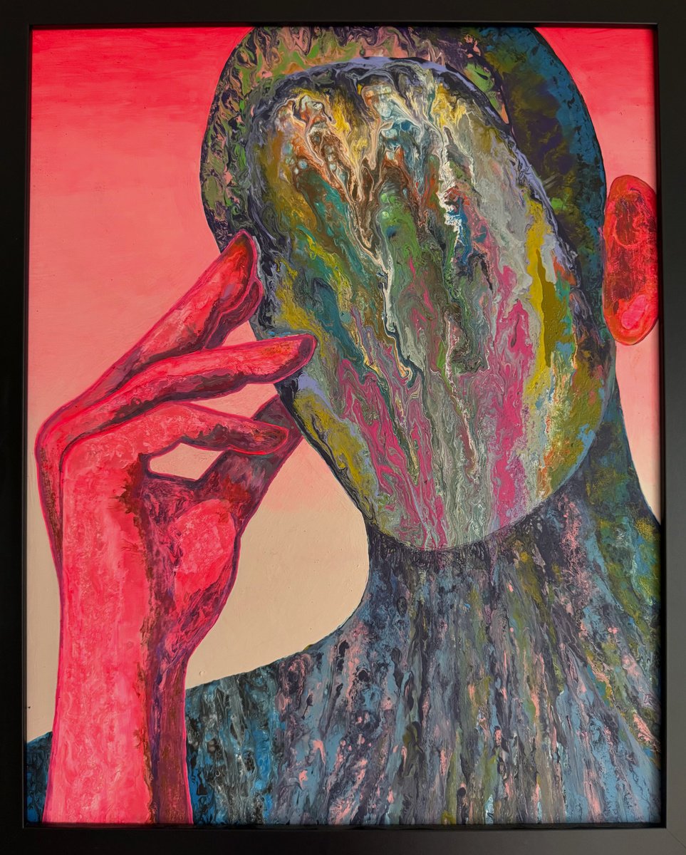 Painting , The Thinker N.13 By Stefano Pallara, 17 X 21, Artwork For Sale On Artfinder