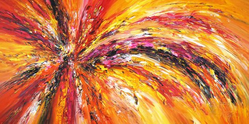 Yellow Red Abstraction E 5 by Peter Nottrott