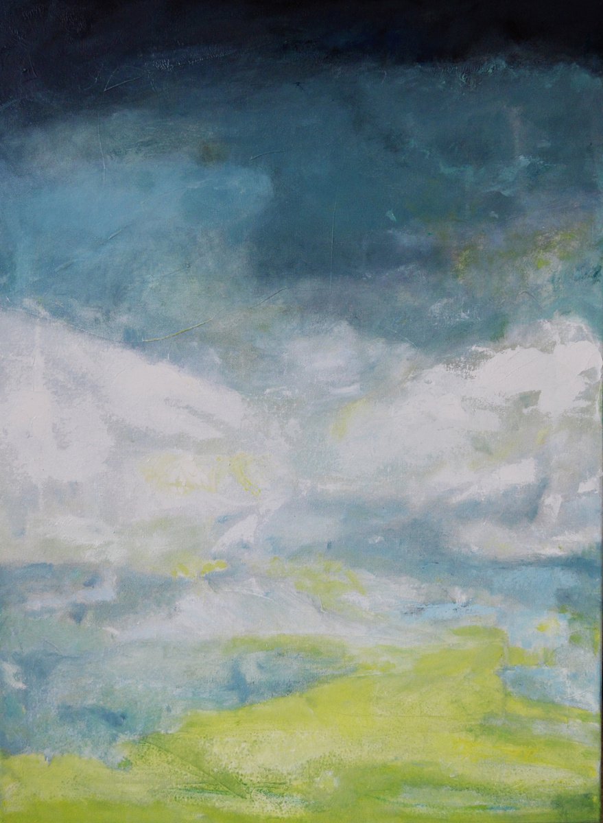 Organic Abstract Oil Painting By Cristian Valentich, 21 X 29, Autumn, Original Artwork