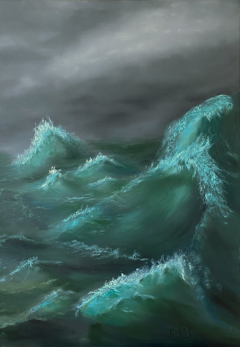 Wild Sea, 70 ? 100 cm, oil on canvas by Marina Zotova