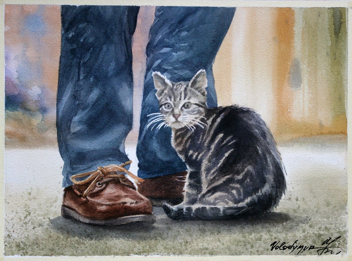 Photorealistic Animal Watercolour By Volodymyr Melnychuk, 15 X 11", Little Good Friend, Original Artwork