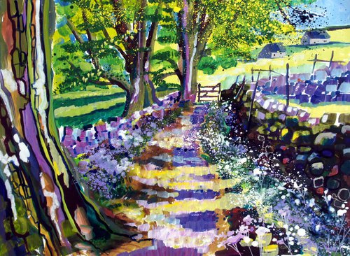 Dales path with wild garlic by Julia  Rigby