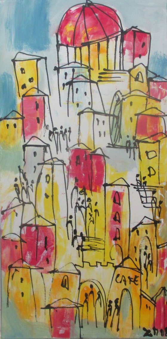 wild mediterrean city xl Acrylpainting  19,7 x 39,4inch