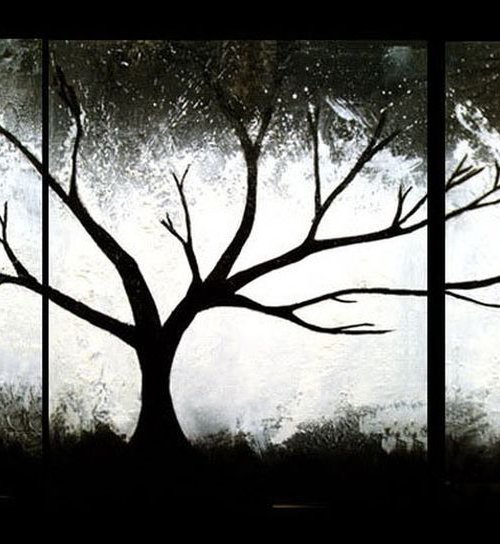 The Wild Wood impasto tree painting by Stuart Wright