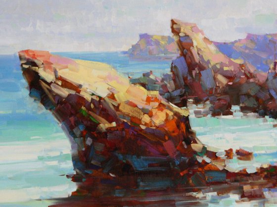 Ocean Cliffs Original oil Painting Large Size