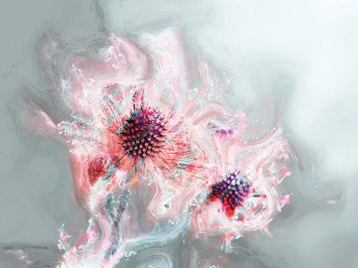 Abstract Botanical Print By Javier Diaz, 80 X 60, Delirios Xx, Original Artwork