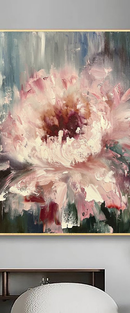 Pink abstract peony. KING OF FLOWERS. by Marina Skromova