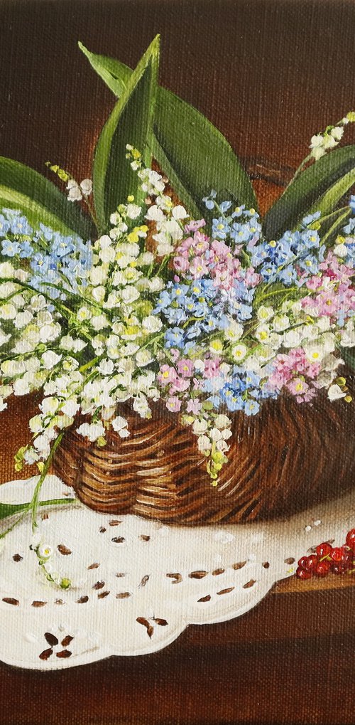 Lilies of the Valley Basket by Natalia Shaykina