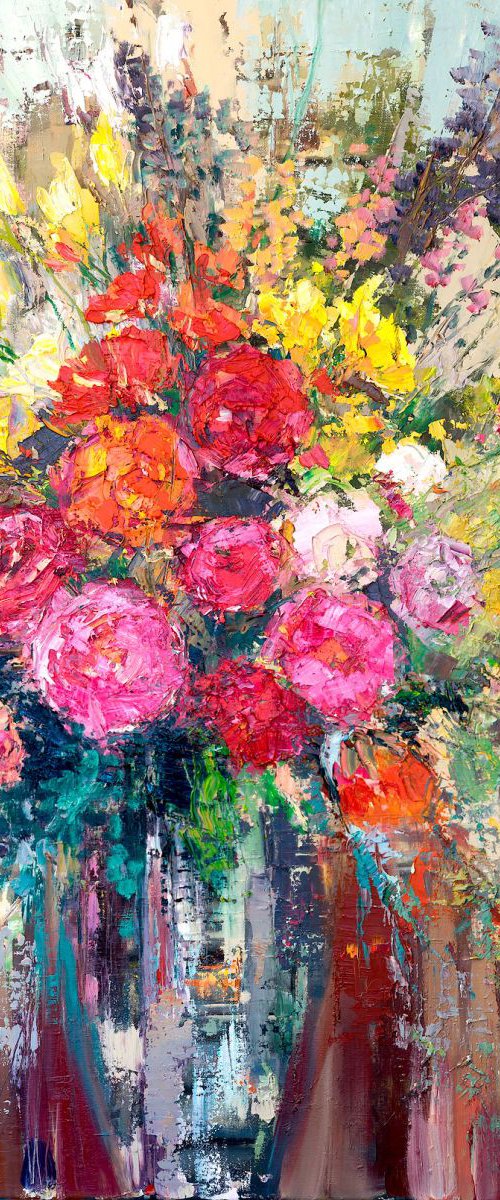 'Roses and tulips bouquet' by Ewa Czarniecka