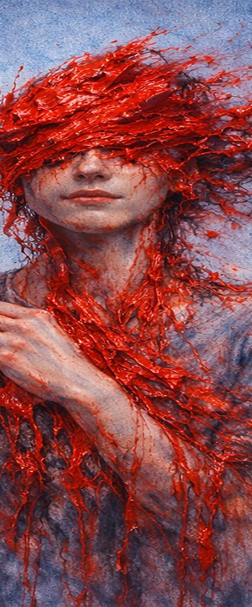 “The Red Within – Series III (4 works)” by Bojan Jevtić