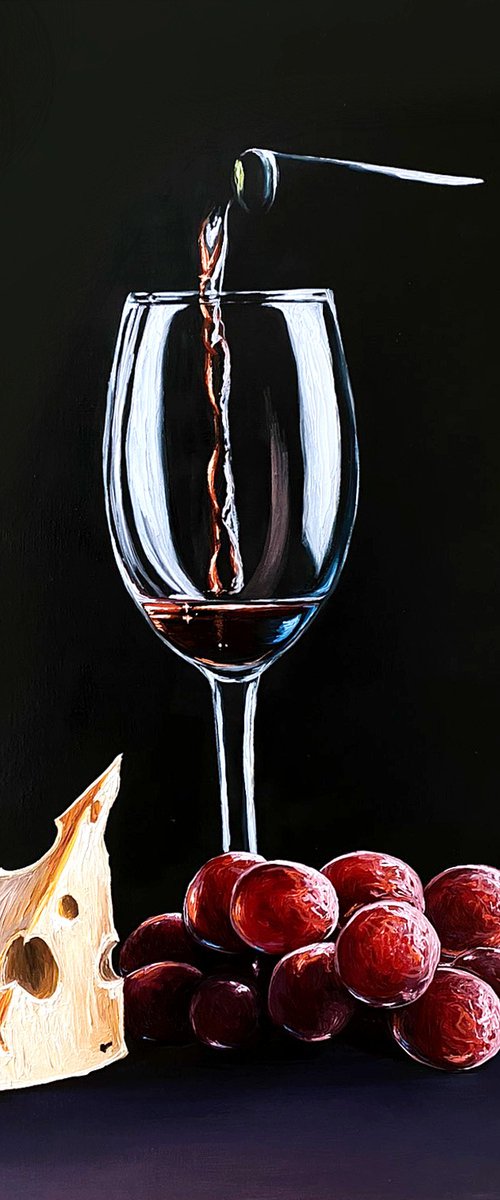 Wine and Cheese by Elena Adele Dmitrenko